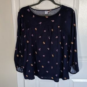 CCO Sale Old Navy floral blouse lace trim